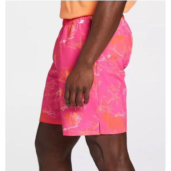 NEW The North Face Wander Shorts Men's XXL Pink Glo Print Swim Trunks Zip Pocket - Picture 11 of 13